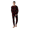 Hibiscus Red And Black Print Pattern Men's Pajamas-grizzshop