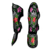 Hibiscus Striped Pink Print Pattern Muay Thai Shin Guards-grizzshop