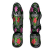 Hibiscus Striped Pink Print Pattern Muay Thai Shin Guards-grizzshop