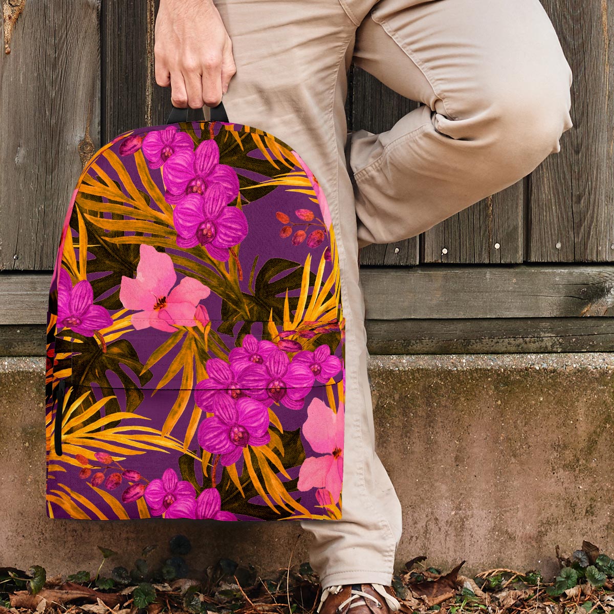 Hibiscus Watercolor Flower Hawaiian Print Backpack-grizzshop