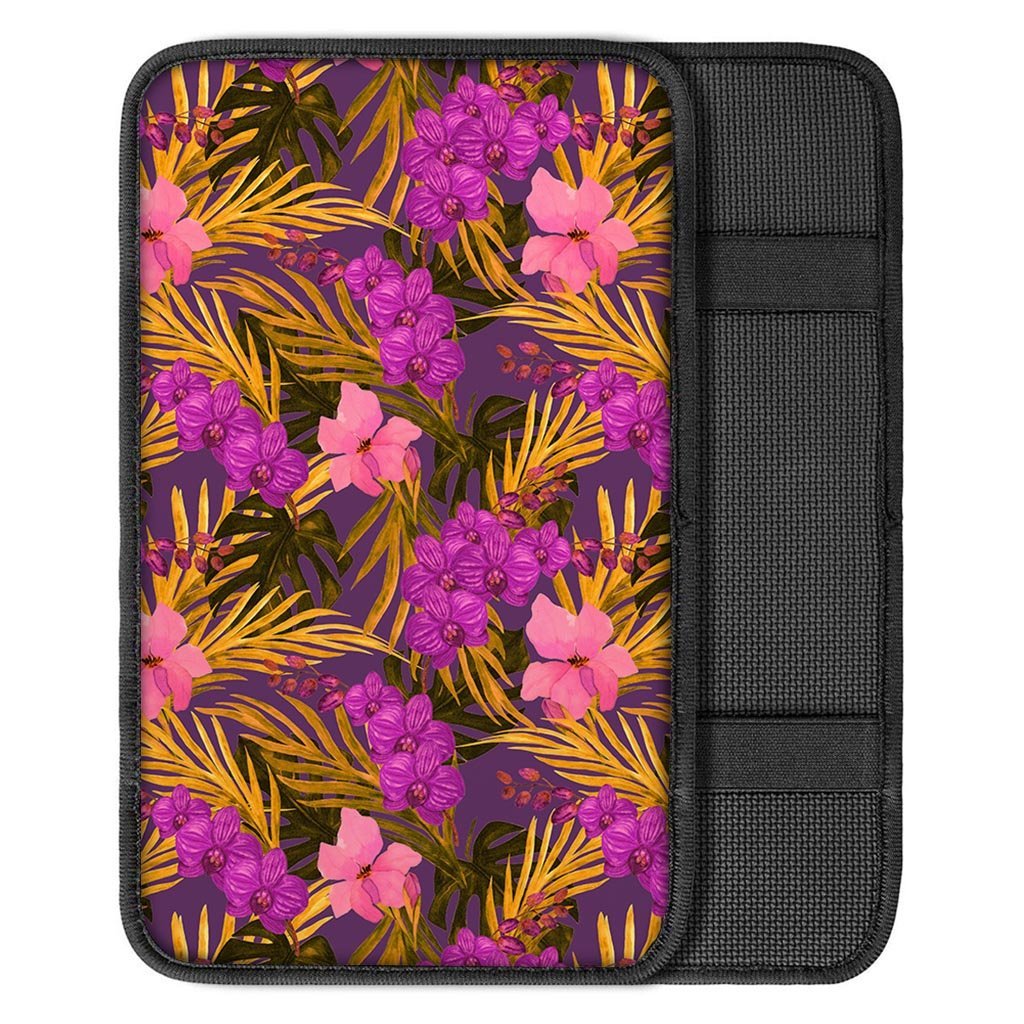 Hibiscus Watercolor Flower Hawaiian Print Car Console Cover-grizzshop