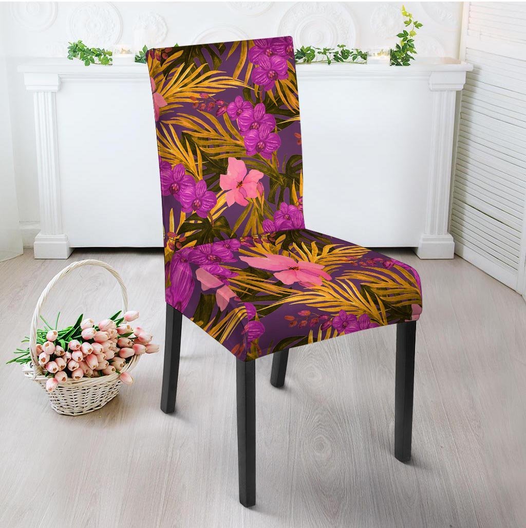 Hibiscus Watercolor Flower Hawaiian Print Chair Cover-grizzshop