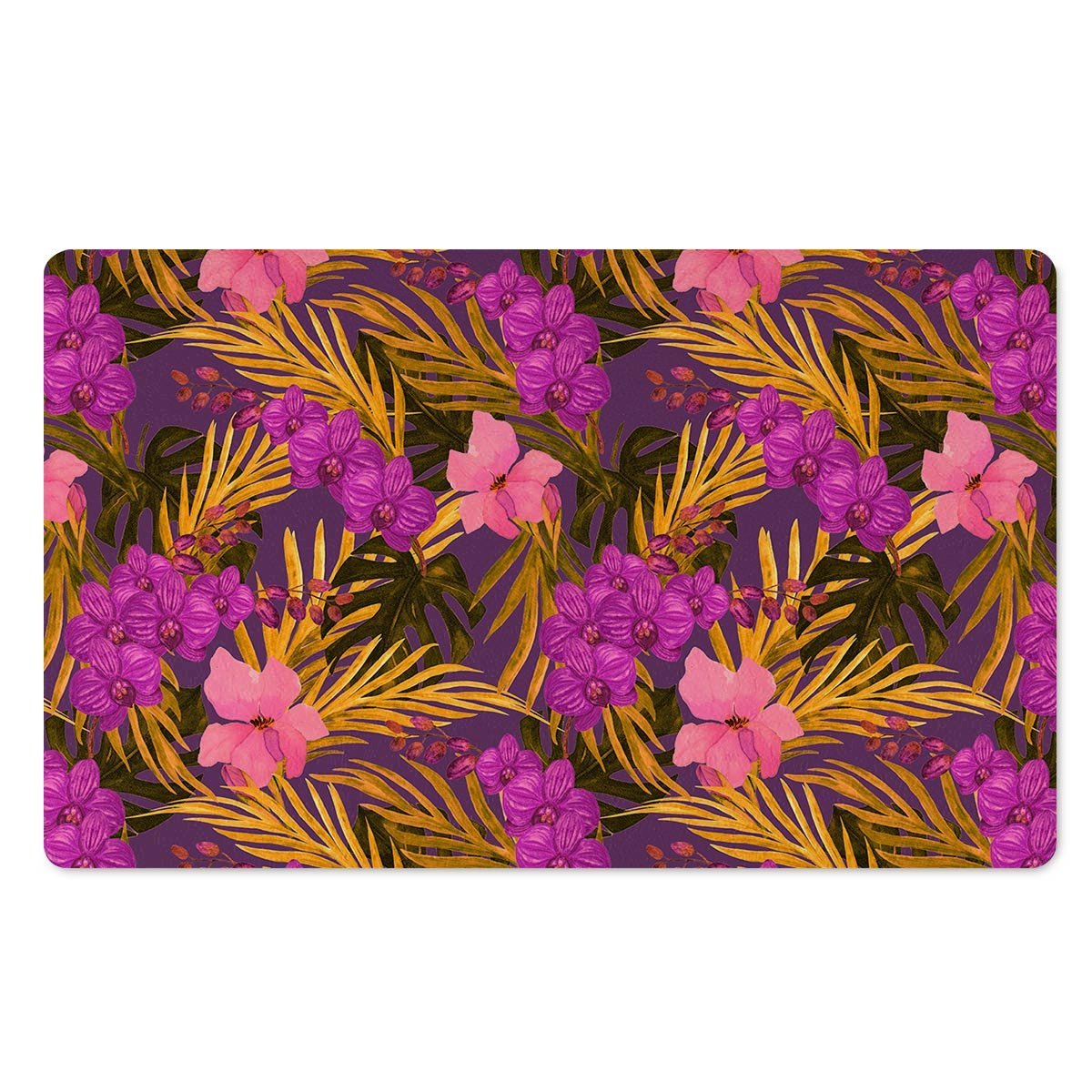 Hibiscus Watercolor Flower Hawaiian Print Door Mat-grizzshop