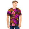 Hibiscus Watercolor Flower Hawaiian Print Men T Shirt-grizzshop