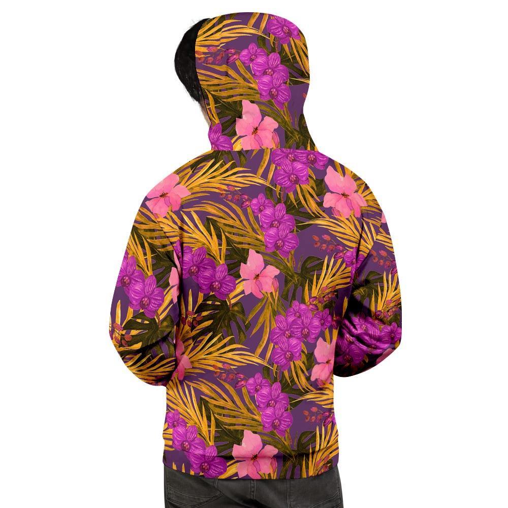 Hibiscus Watercolor Flower Hawaiian Print Men's Hoodie-grizzshop
