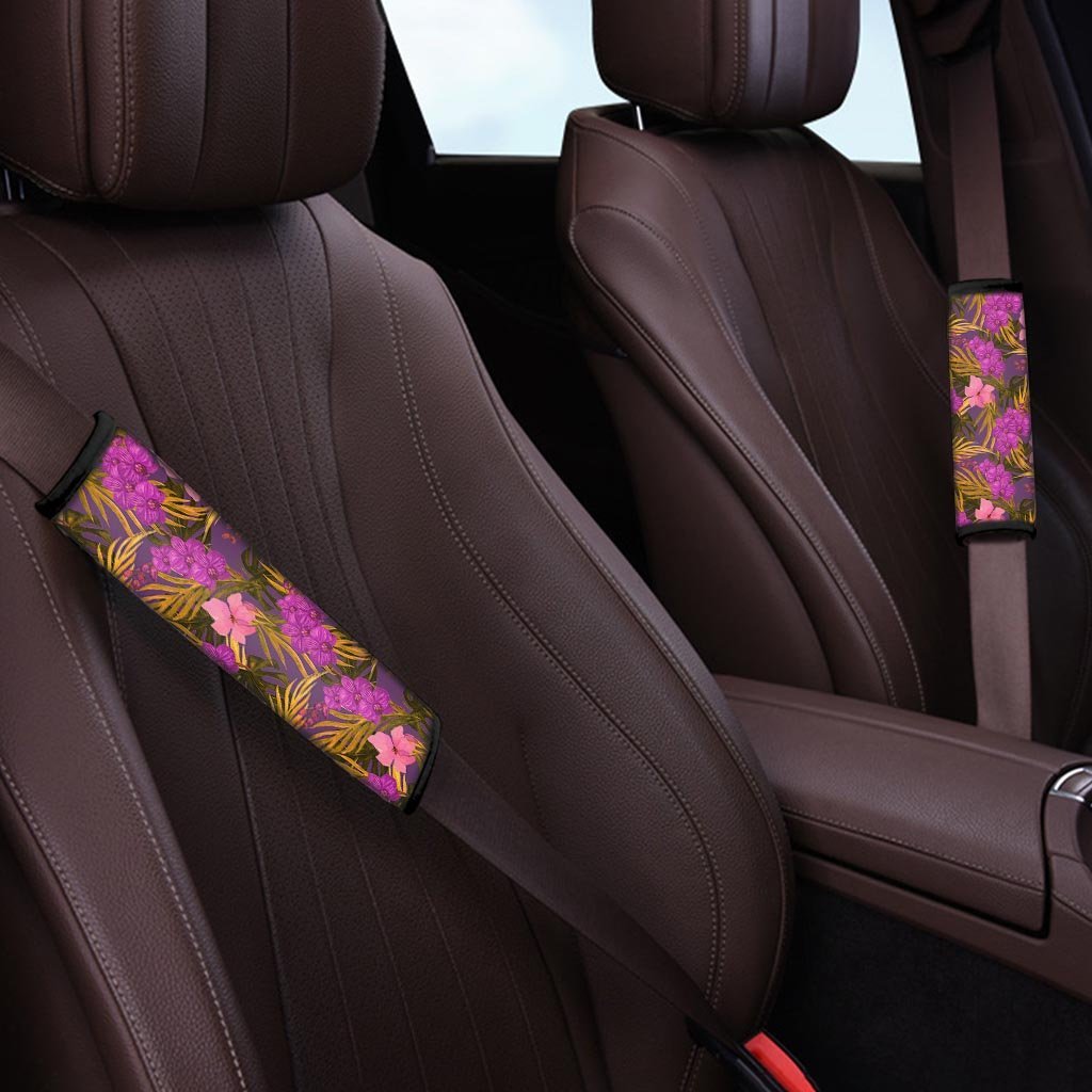 Hibiscus Watercolor Flower Hawaiian Print Seat Belt Cover-grizzshop