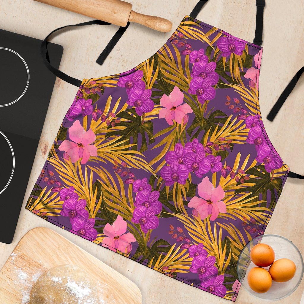 Hibiscus Watercolor Flower Hawaiian Print Women's Apron-grizzshop
