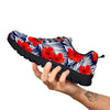 Hibiscus White Leaves Print Pattern Black Sneaker-grizzshop