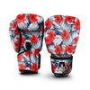 Load image into Gallery viewer, Hibiscus White Leaves Print Pattern Boxing Gloves-grizzshop