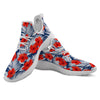 Hibiscus White Leaves Print Pattern White Athletic Shoes-grizzshop