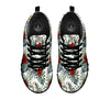 Hibiscus White Tropical Print Pattern Black Sneaker-grizzshop