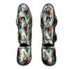 Hibiscus White Tropical Print Pattern Muay Thai Shin Guards-grizzshop