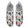 Hibiscus White Tropical Print Pattern White Athletic Shoes-grizzshop