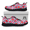 Hibiscus Zigzag Pink Print Pattern Black Sneaker-grizzshop