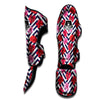 Hibiscus Zigzag Pink Print Pattern Muay Thai Shin Guards-grizzshop