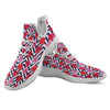 Hibiscus Zigzag Pink Print Pattern White Athletic Shoes-grizzshop