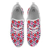 Hibiscus Zigzag Pink Print Pattern White Athletic Shoes-grizzshop