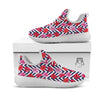 Hibiscus Zigzag Pink Print Pattern White Athletic Shoes-grizzshop