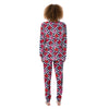 Hibiscus Zigzag Pink Print Pattern Women's Pajamas-grizzshop