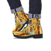 Hieroglyphs And Gods Egyptian Print Leather Boots-grizzshop