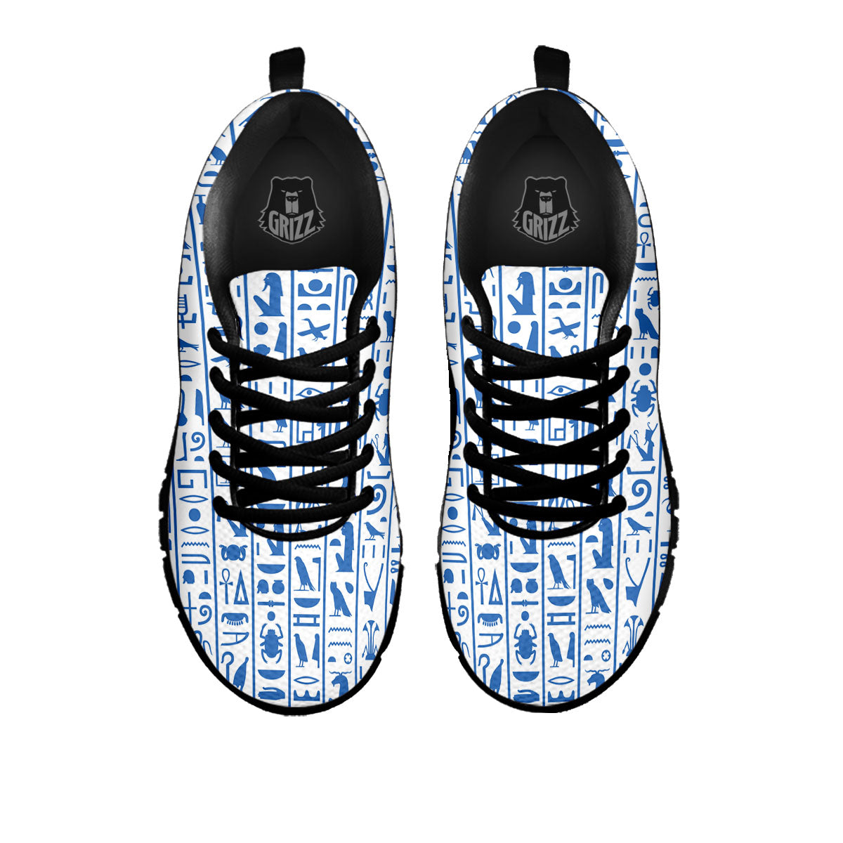 Hieroglyphs Egypt Print Pattern Black Sneaker-grizzshop
