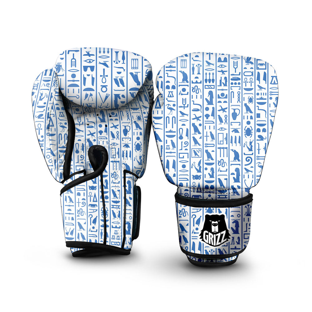 Hieroglyphs Egypt Print Pattern Boxing Gloves-grizzshop