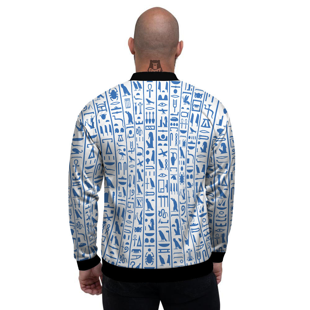 Hieroglyphs Egypt Print Pattern Men's Bomber Jacket-grizzshop