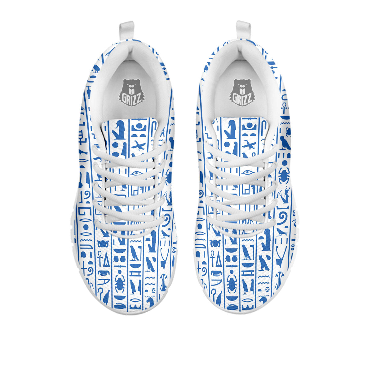 Hieroglyphs Egypt Print Pattern White Sneaker-grizzshop