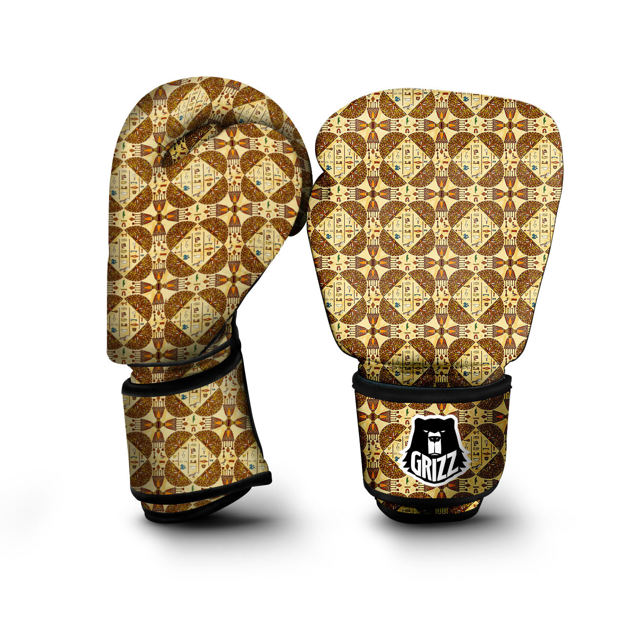 Hieroglyphs Egyptian Print Pattern Boxing Gloves-grizzshop