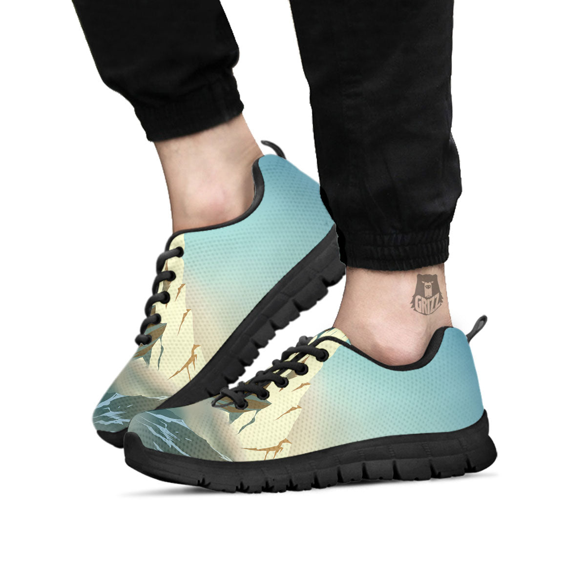 High Mountain Print Black Sneaker-grizzshop