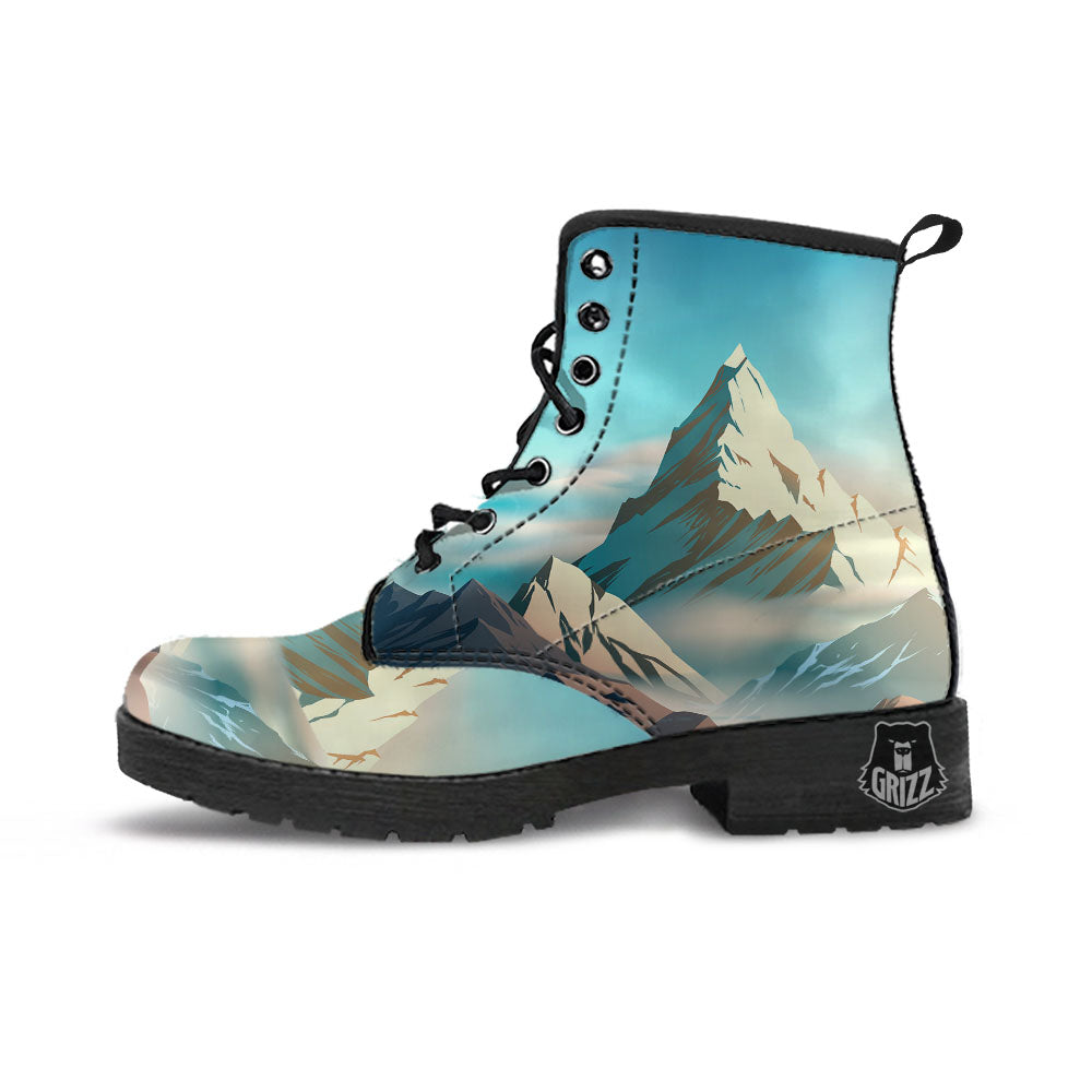 High Mountain Print Leather Boots-grizzshop