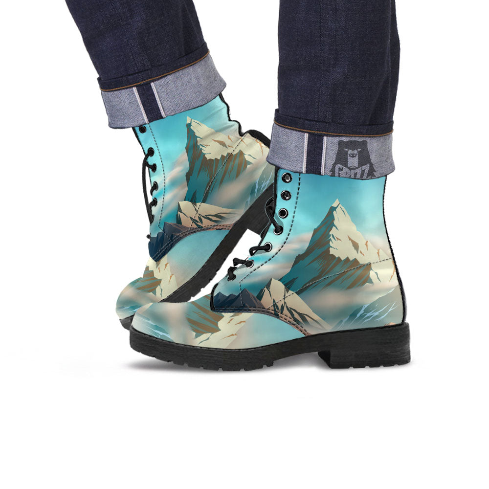 High Mountain Print Leather Boots-grizzshop