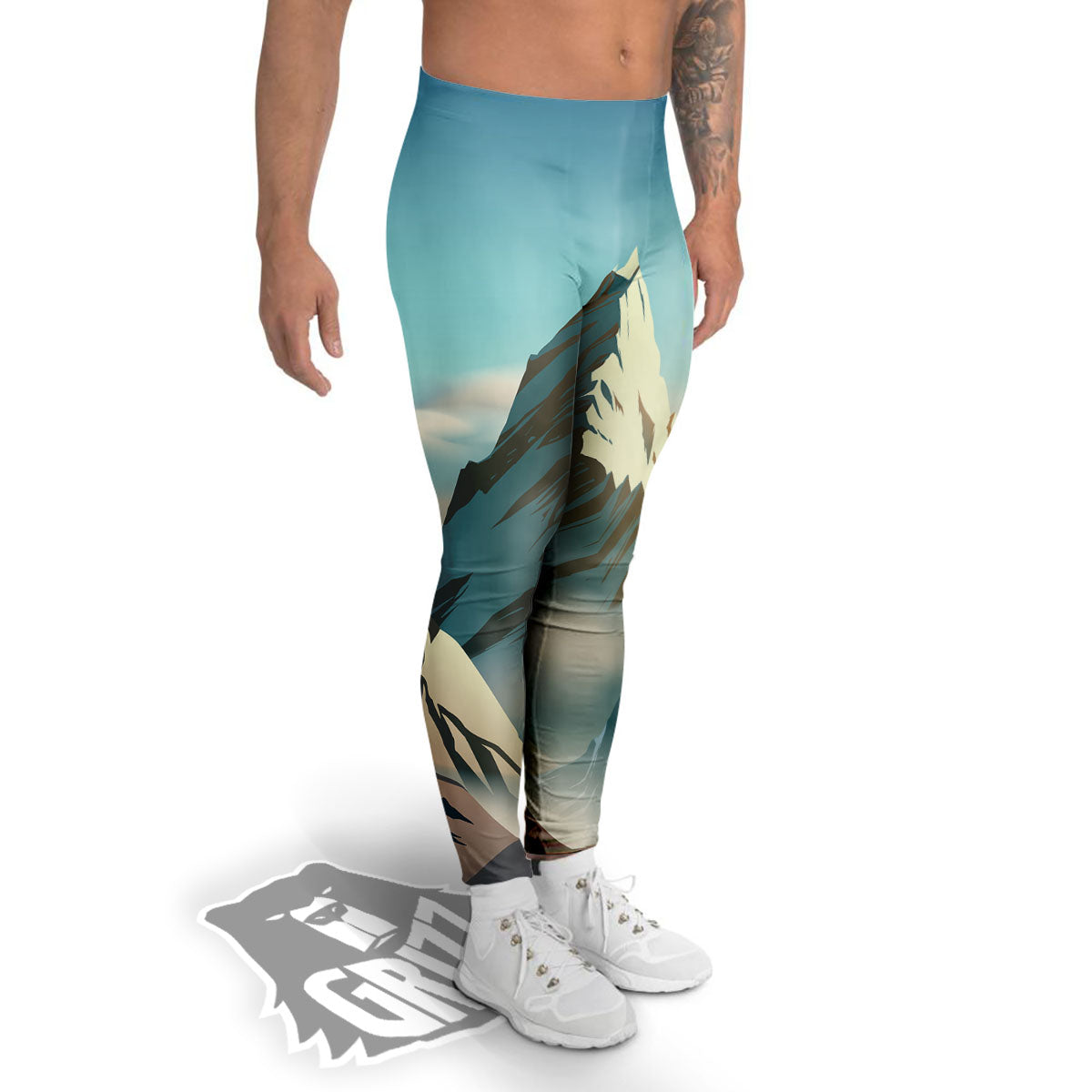 High Mountain Print Men's Leggings-grizzshop