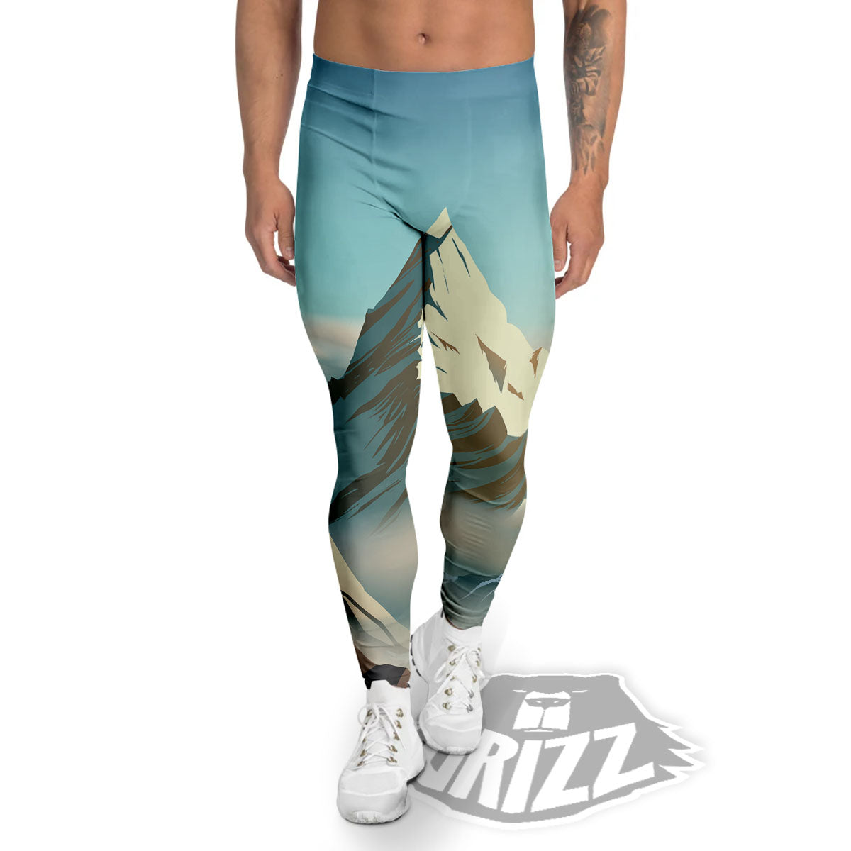 High Mountain Print Men's Leggings-grizzshop
