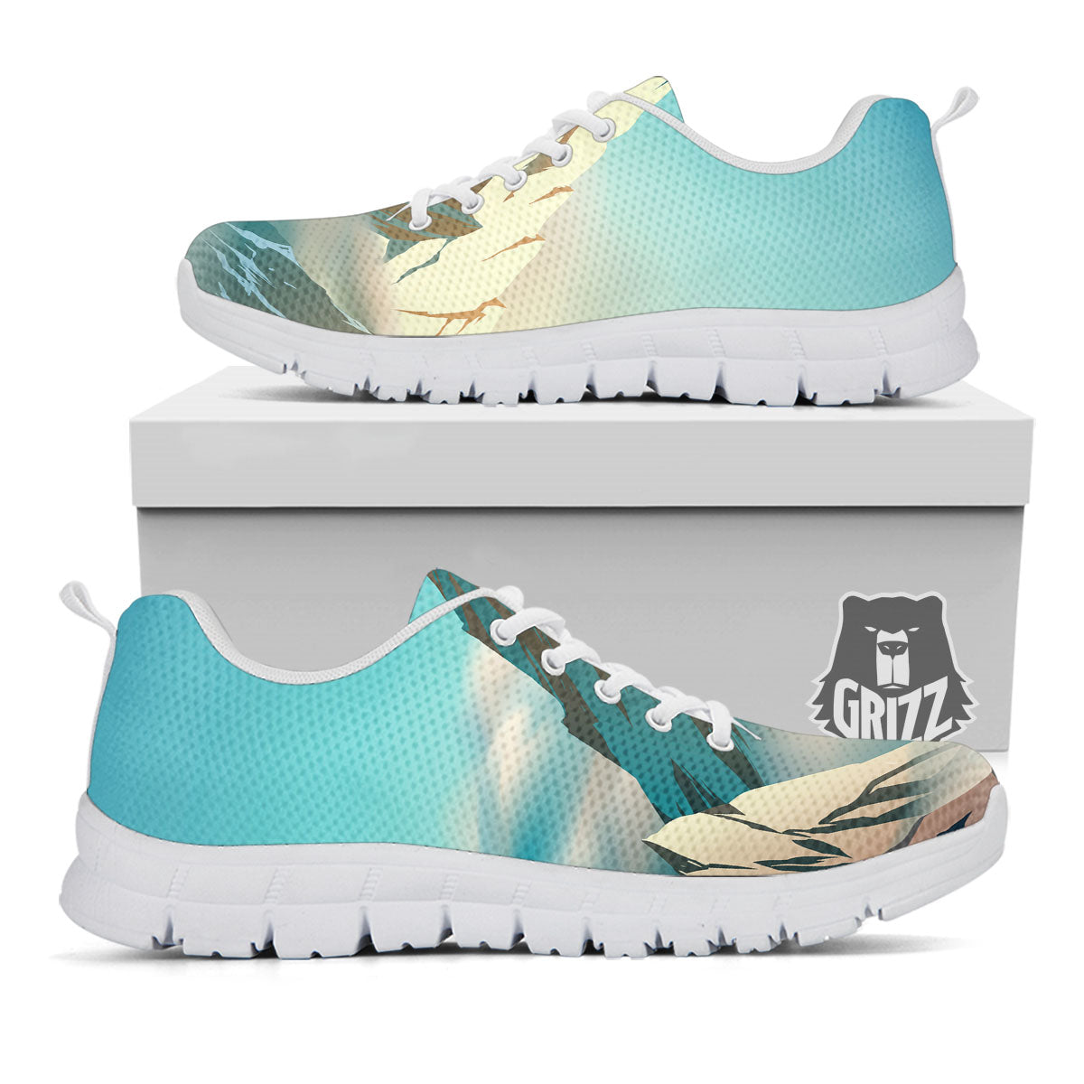 High Mountain Print White Sneaker-grizzshop