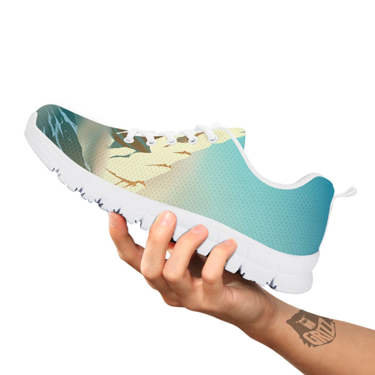 High Mountain Print White Sneaker-grizzshop