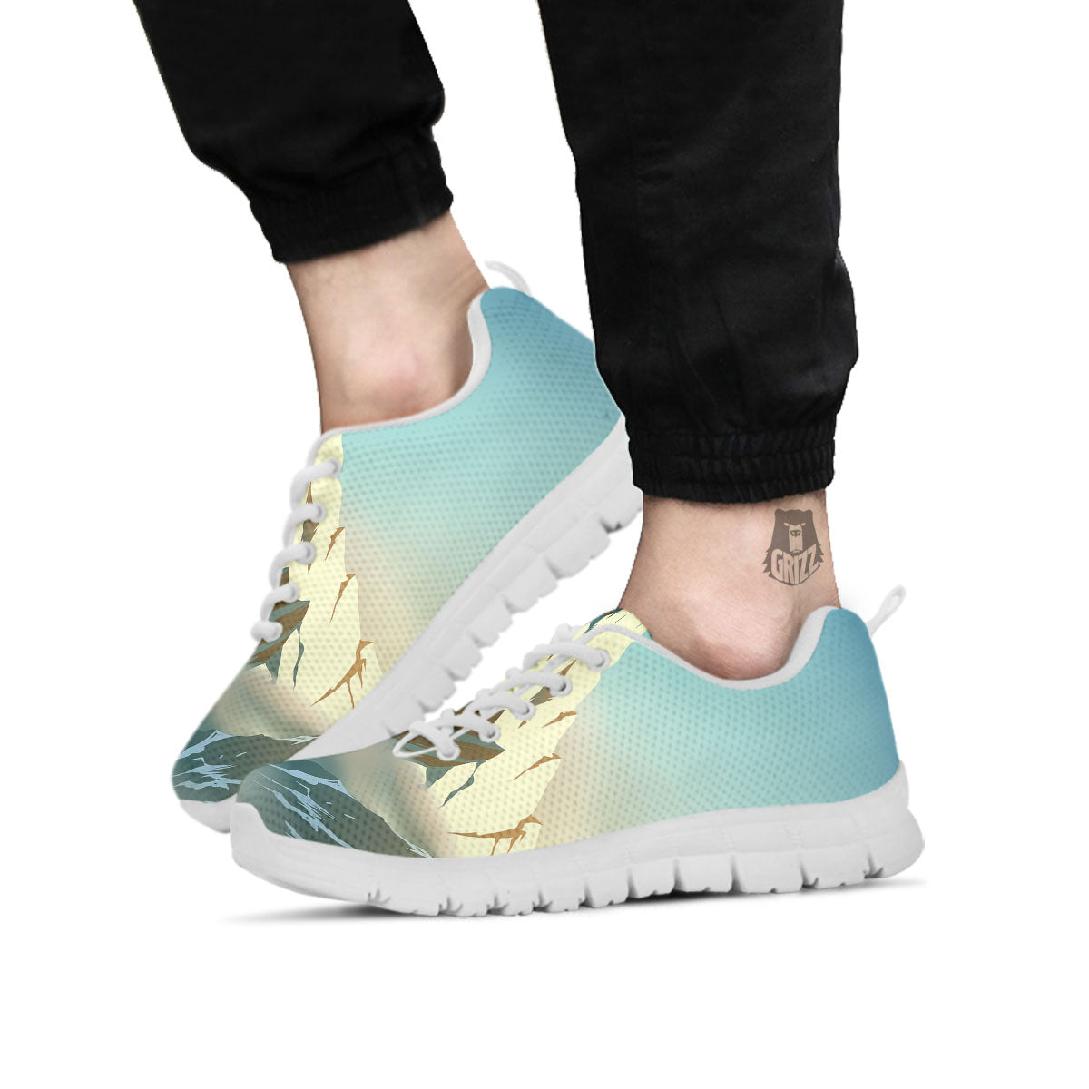 High Mountain Print White Sneaker-grizzshop