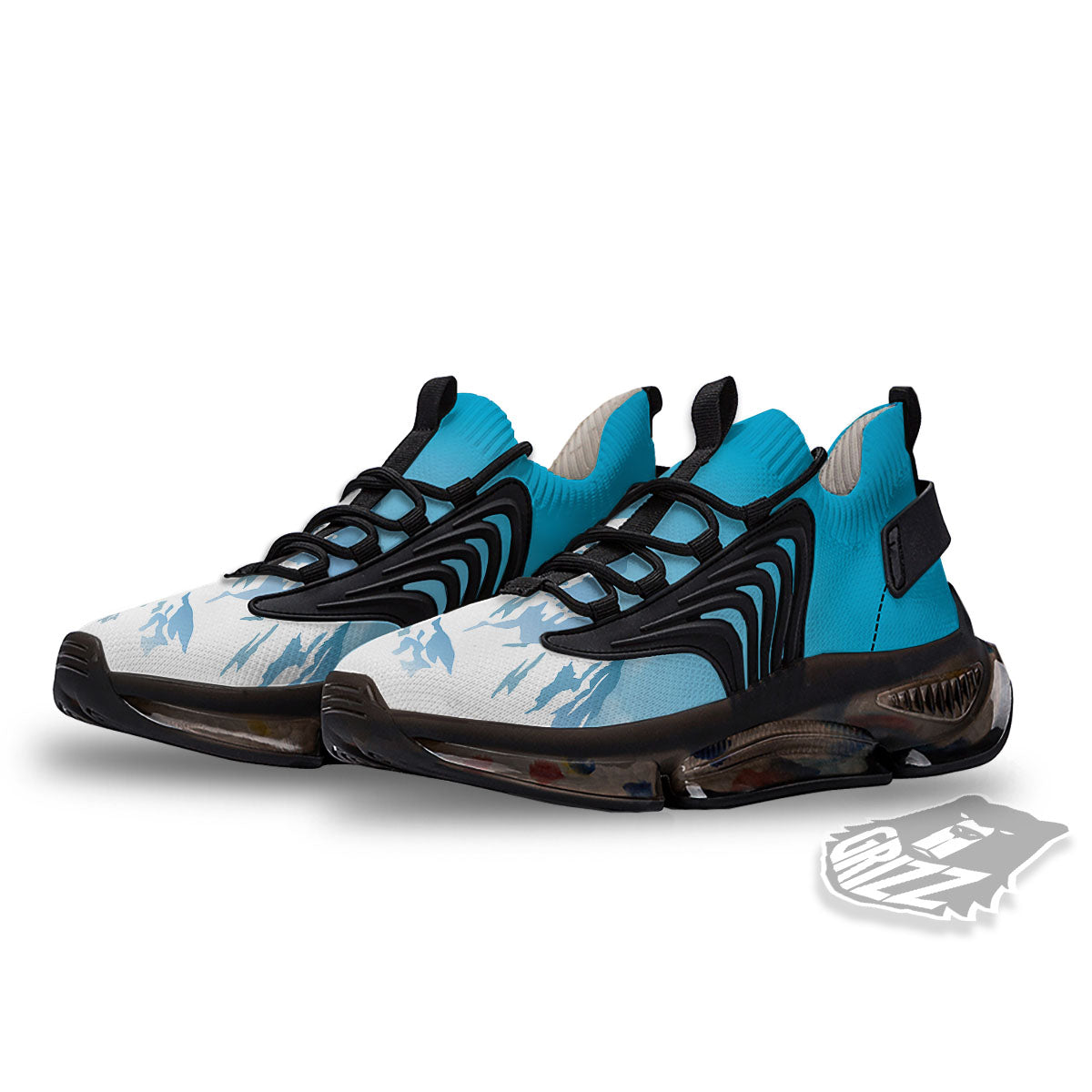 Himalaya Mountain Print Black Gym Shoes-grizzshop
