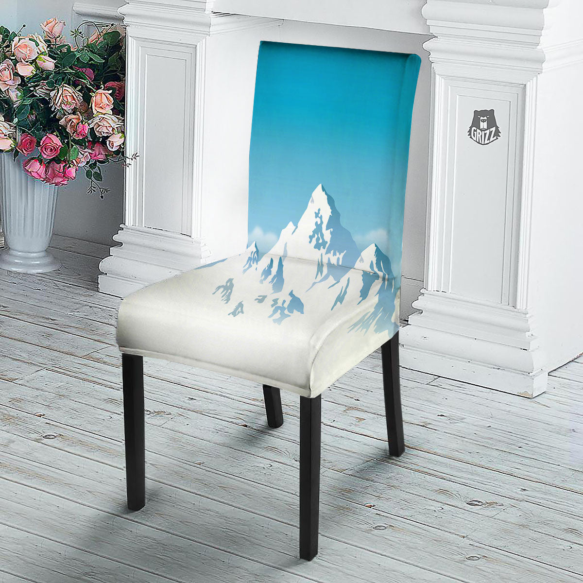 Himalaya Mountain Print Dining Chair Slipcover-grizzshop