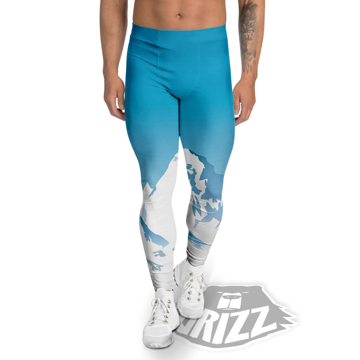 Himalaya Mountain Print Men's Leggings-grizzshop