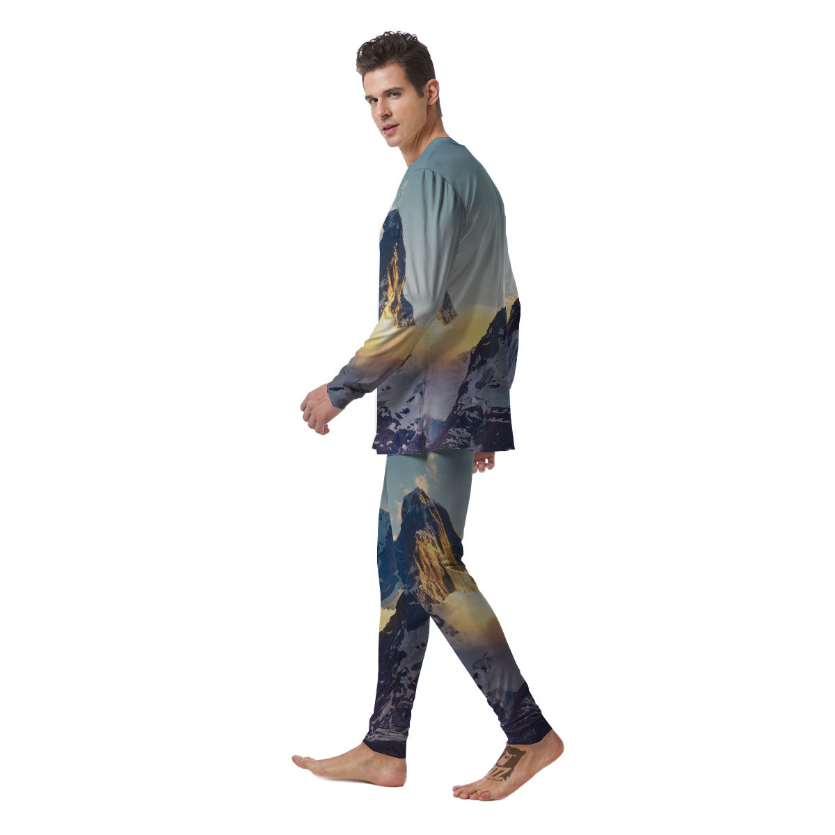 Himalayan Moutain Print Men's Pajamas-grizzshop