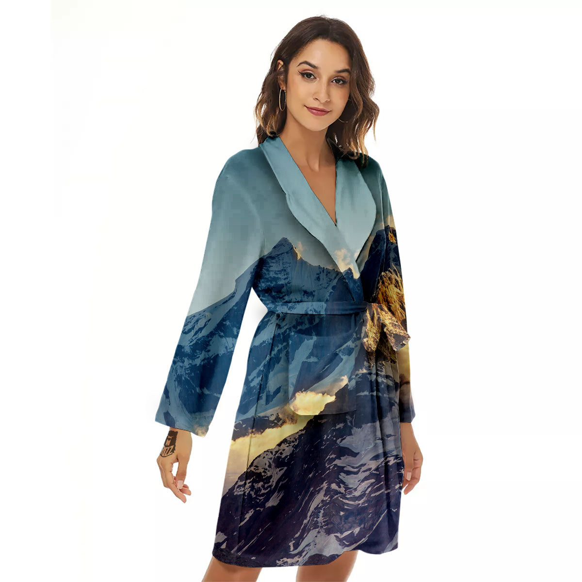 Himalayan Moutain Print Women's Robe-grizzshop