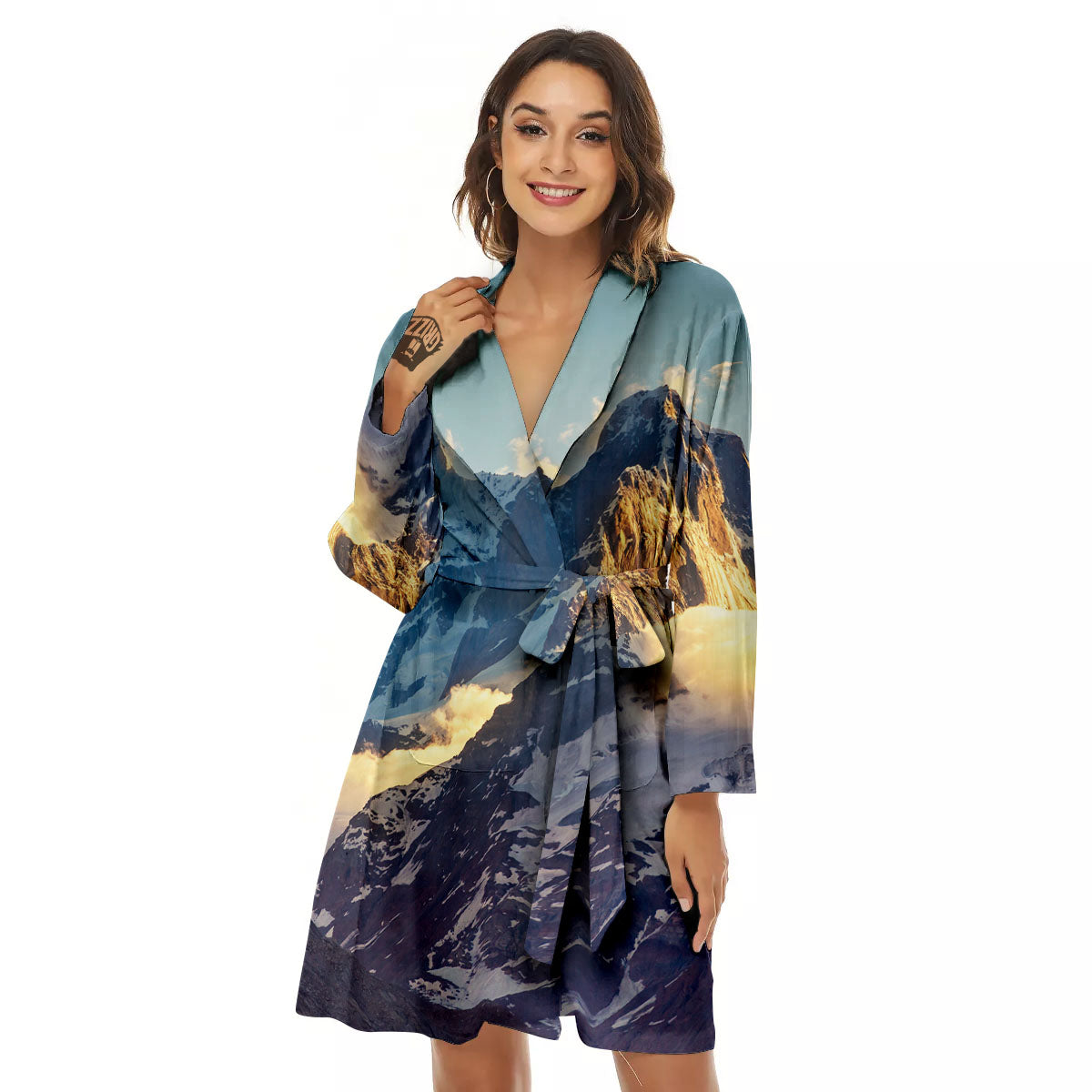 Himalayan Moutain Print Women's Robe-grizzshop