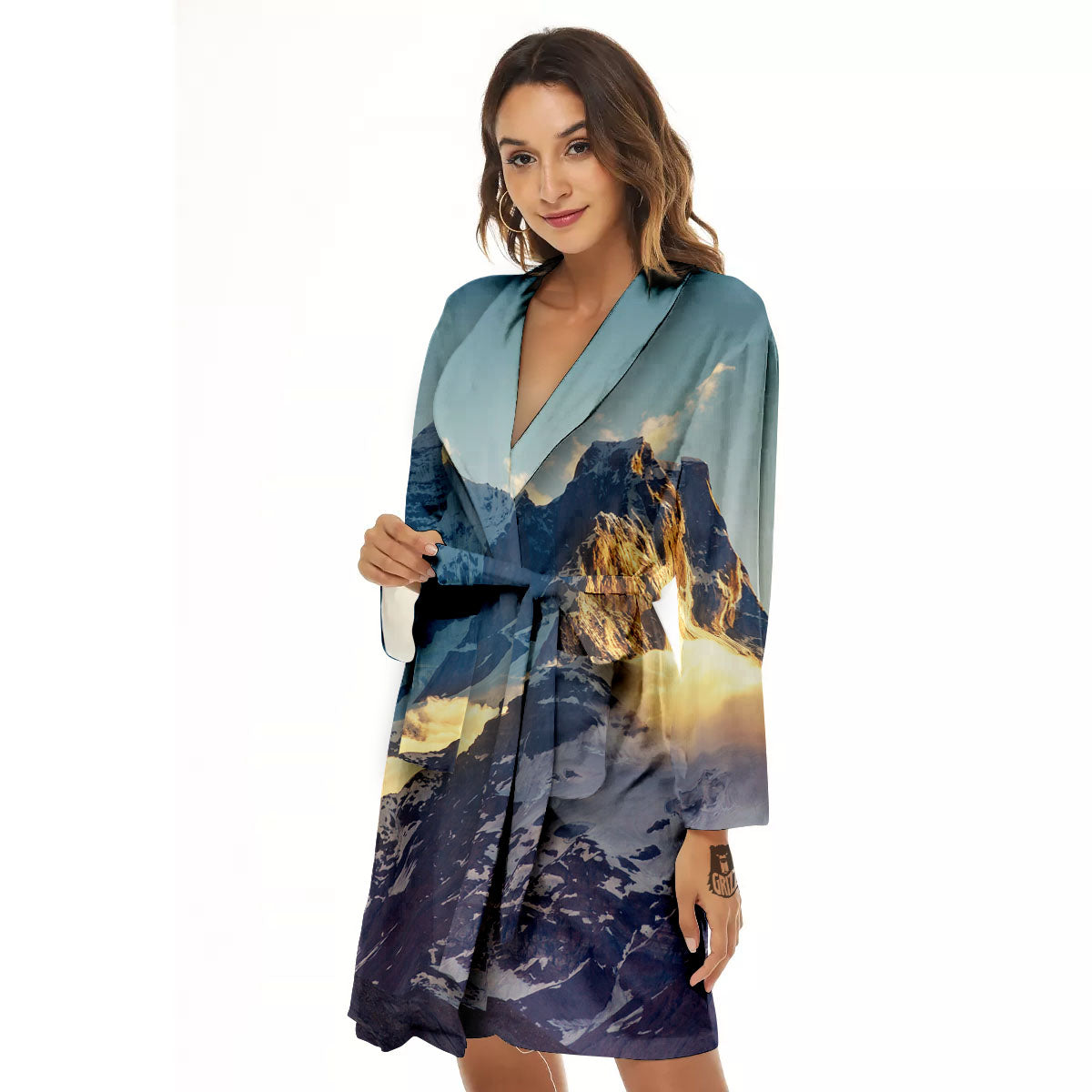 Himalayan Moutain Print Women's Robe-grizzshop
