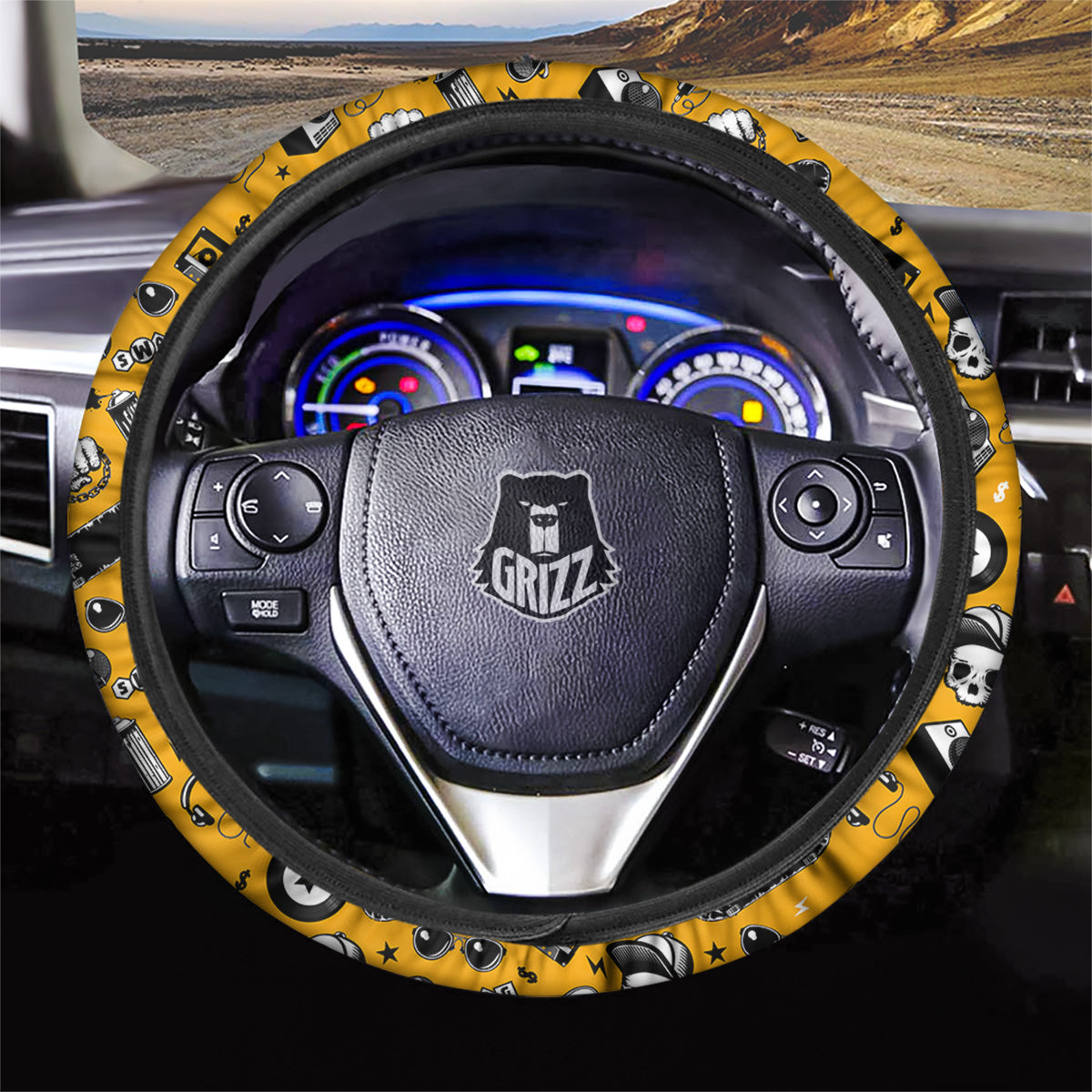 Hip Hop Equipment Print Pattern Car Steering Wheel Cover-grizzshop