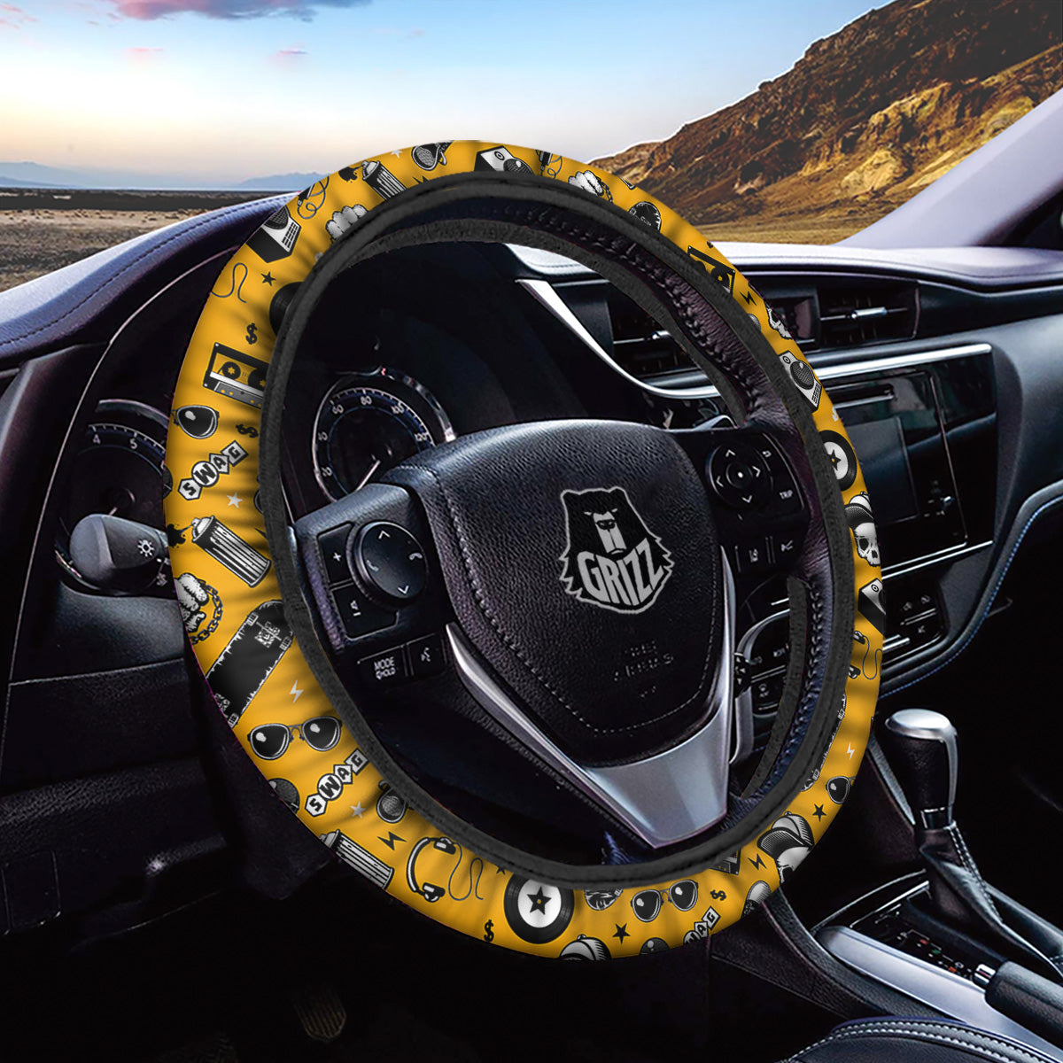 Hip Hop Equipment Print Pattern Car Steering Wheel Cover-grizzshop