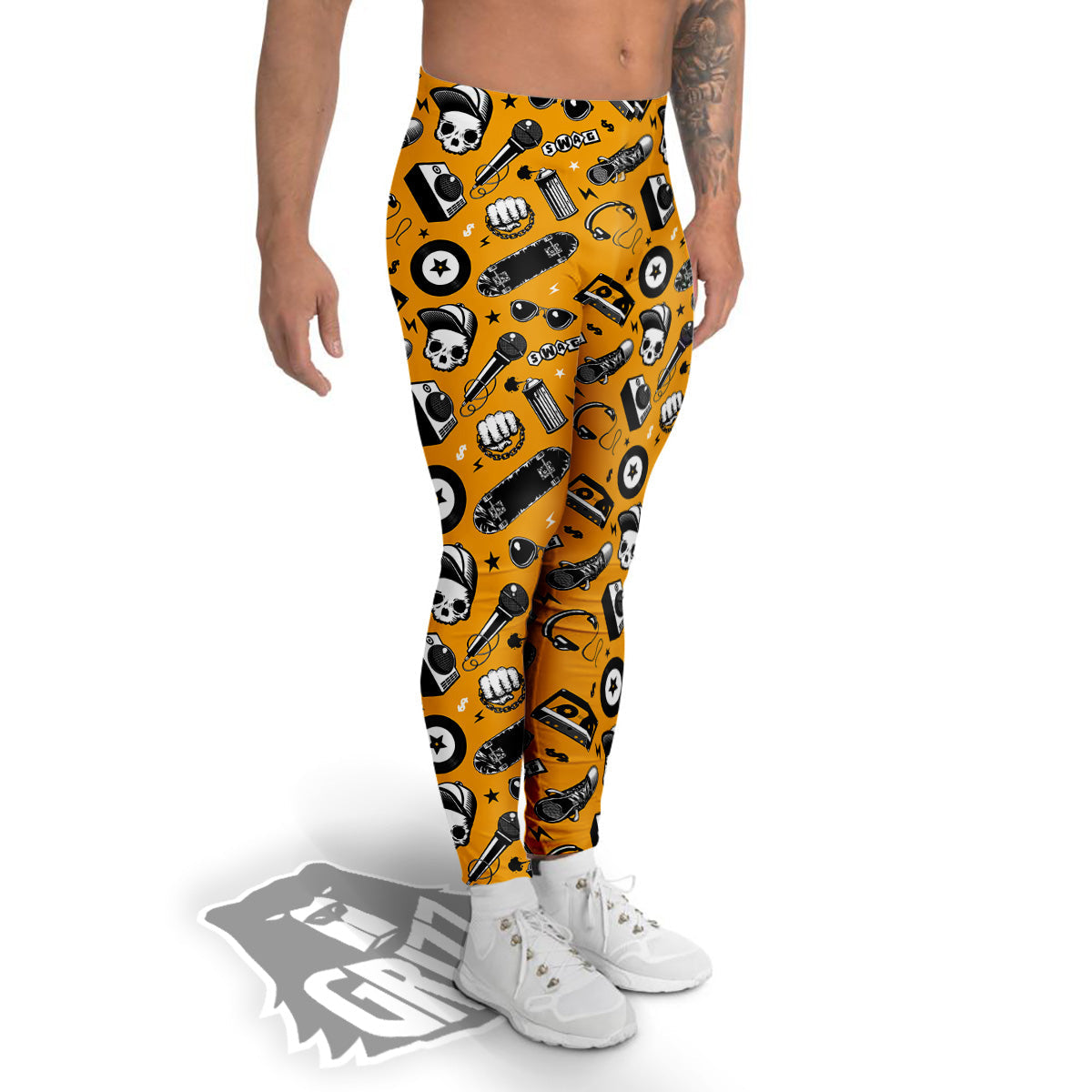 Hip Hop Equipment Print Pattern Men's Leggings-grizzshop