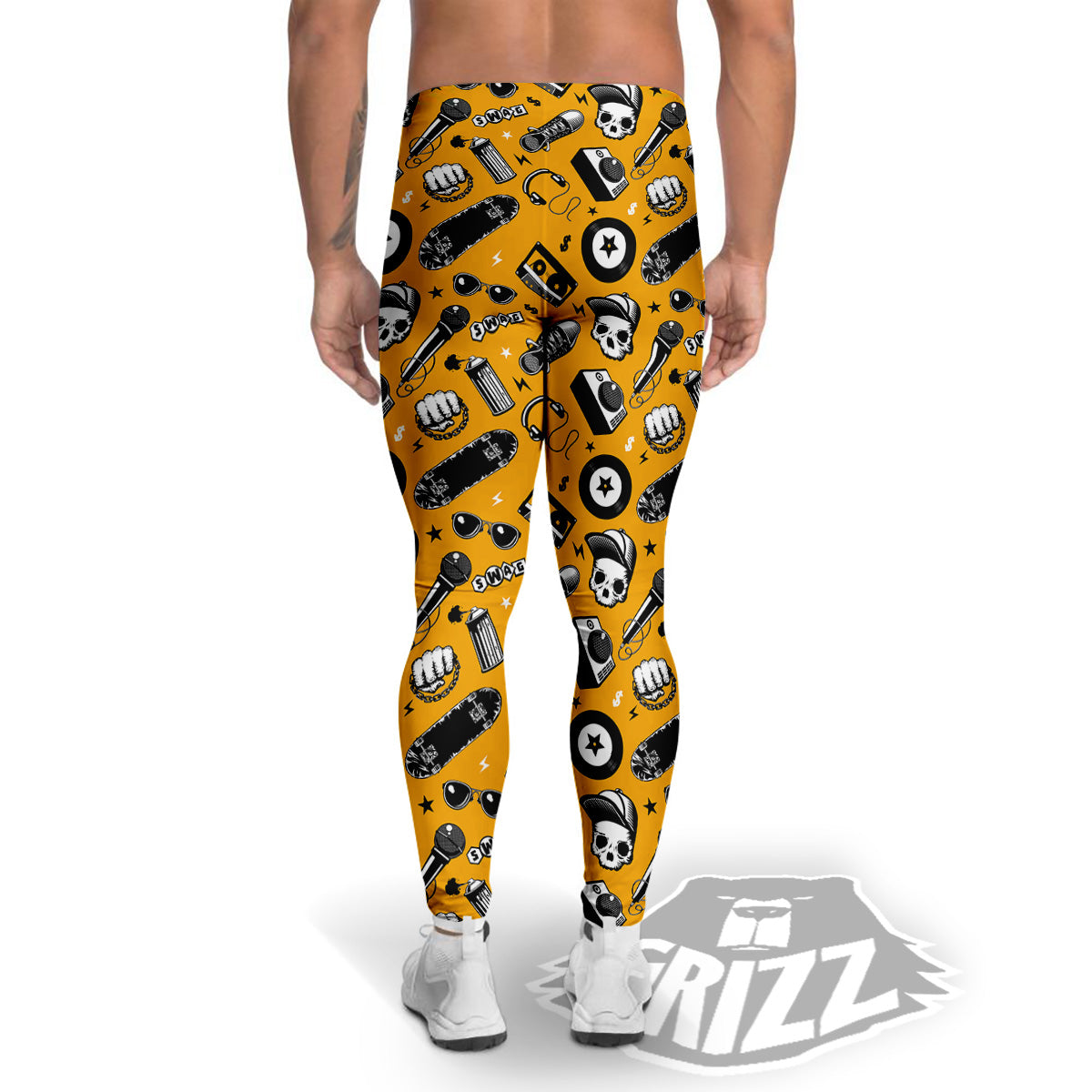 Hip Hop Equipment Print Pattern Men's Leggings-grizzshop