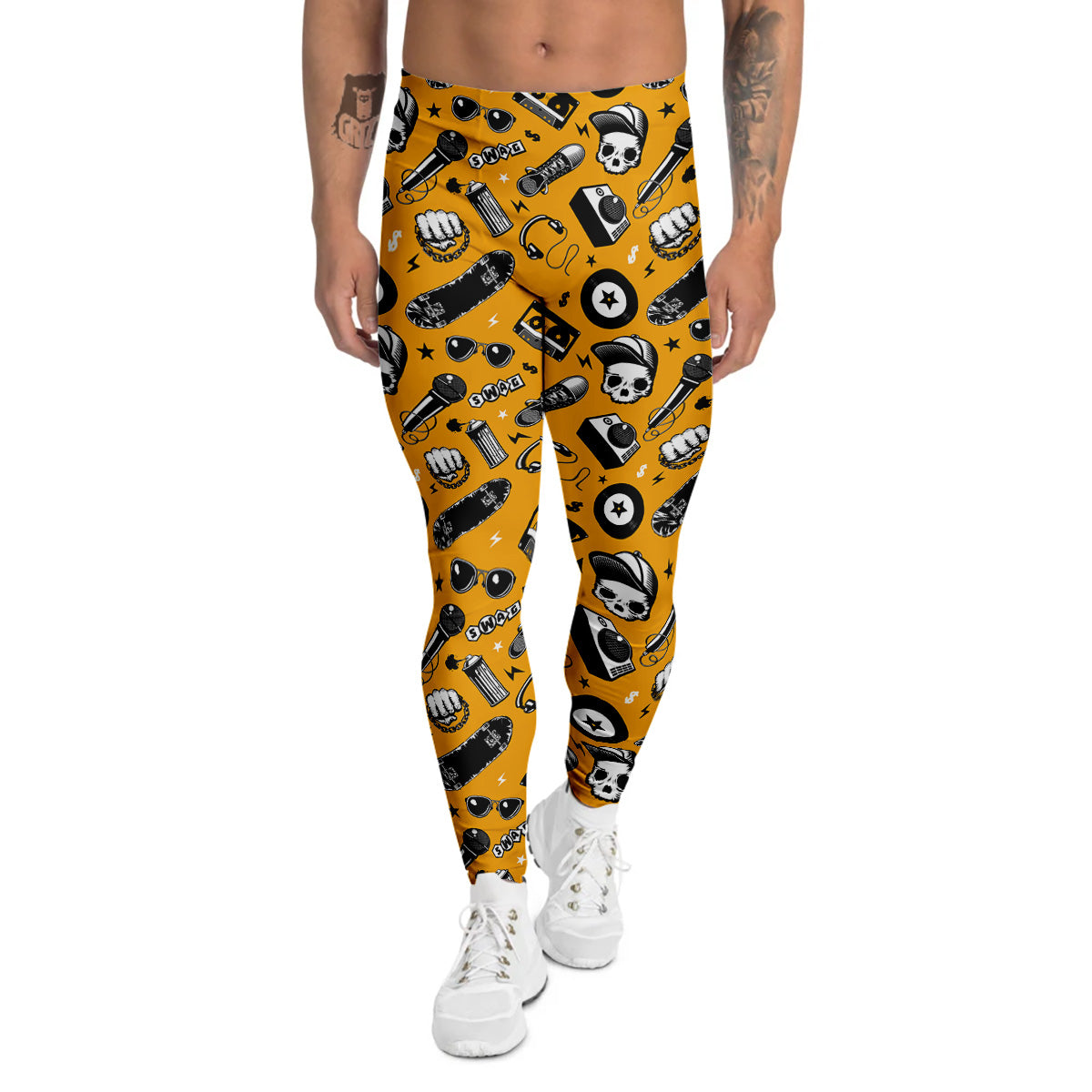 Hip Hop Equipment Print Pattern Men's Leggings-grizzshop