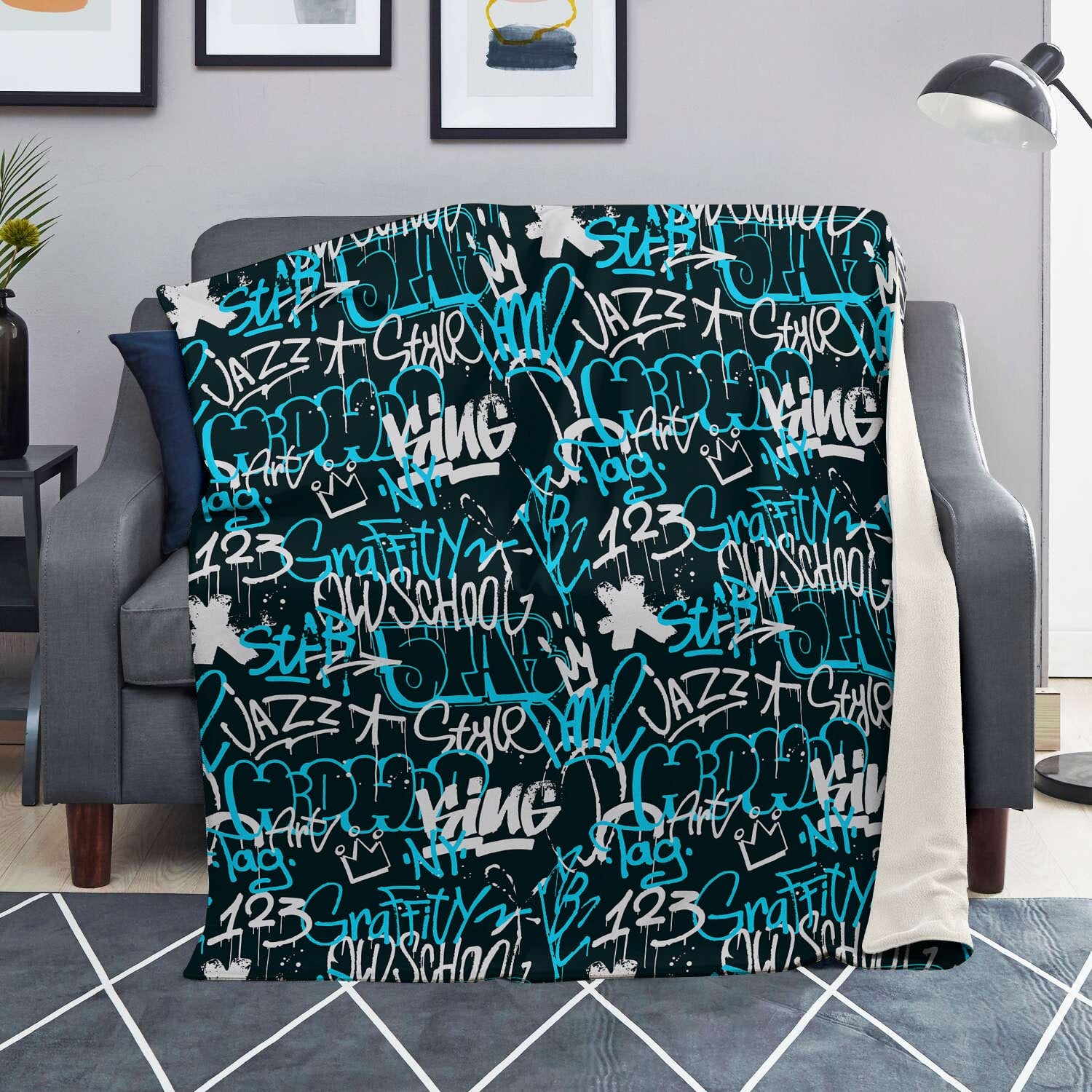 Hiphop Airbrush Print Blanket-grizzshop